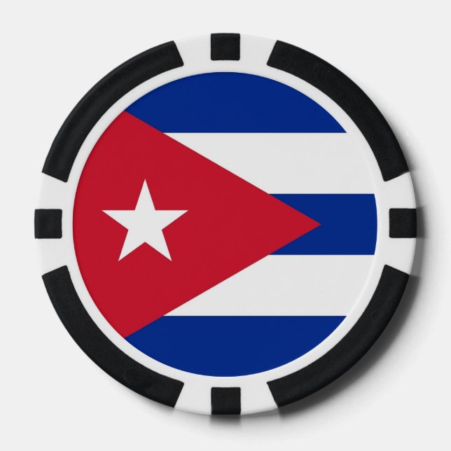 Jetons De Poker Poker chips avec Drapeau de Cuba (Recto)