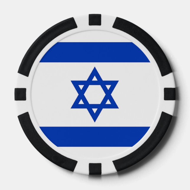 Jetons De Poker Poker chips avec Drapeau d'Israël (Recto)