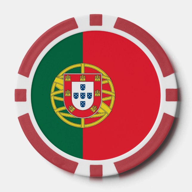 Jetons De Poker Poker chips avec Drapeau du Portugal (Recto)
