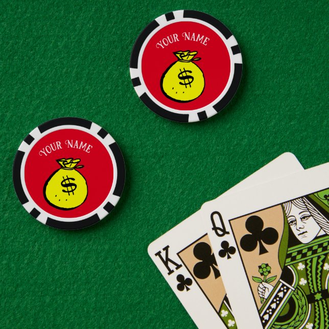 Jetons De Poker Poker Chips - Custom Money Bag - Ajouter votre nom (Table de poker (double))