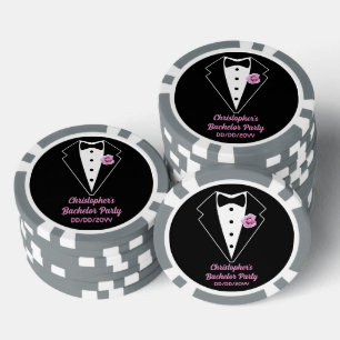 Jetons De Poker Poker Party Bachelor Smoking Lavande Rose 