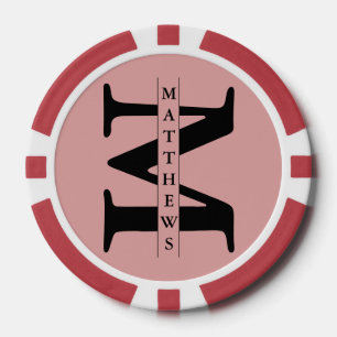 Jetons De Poker Poker personnalisé avec monogramme et nom