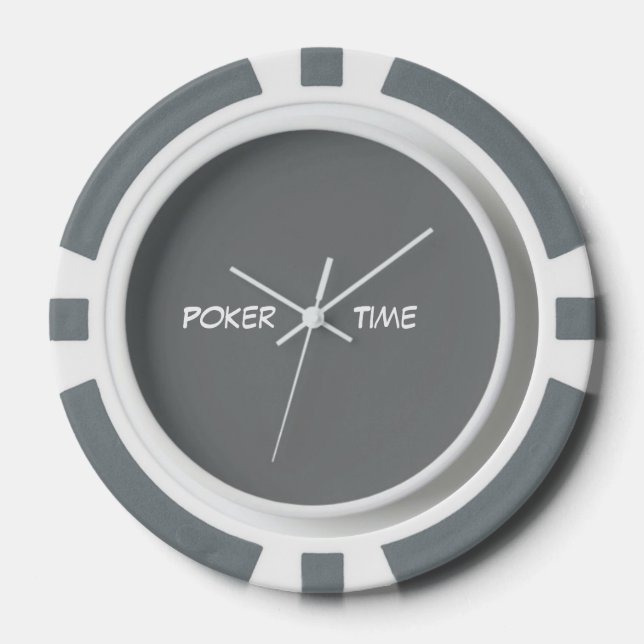 Jetons De Poker Poker Time Gris Blanc  (Recto)