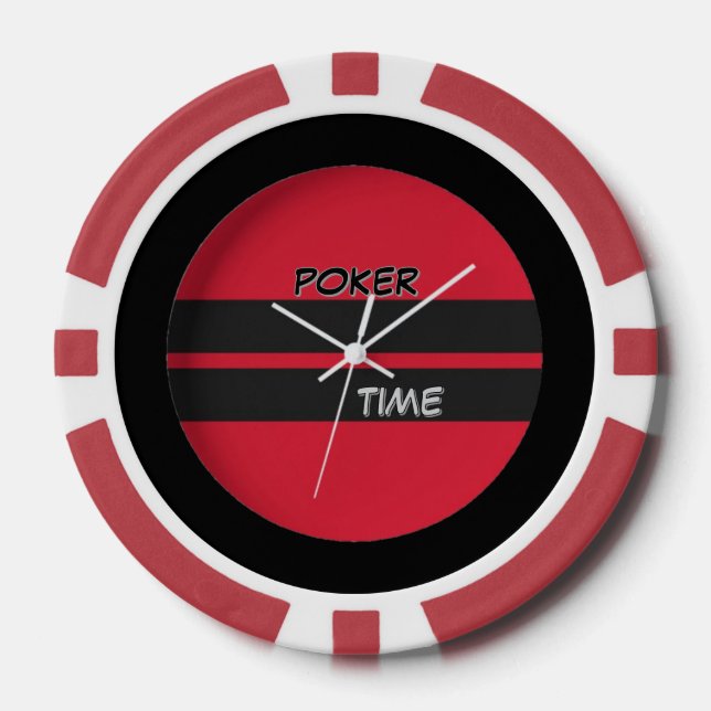 Jetons De Poker Poker Time Rouge Noir (Recto)