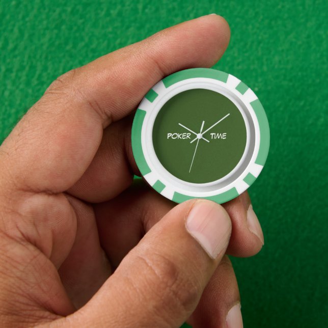 Jetons De Poker Poker Time Vert Blanc  (main)