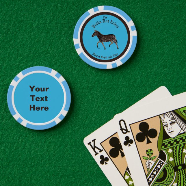 Jetons De Poker Polka Dot Zebra Anglais Pub Plaques Papier (Table de poker (double))
