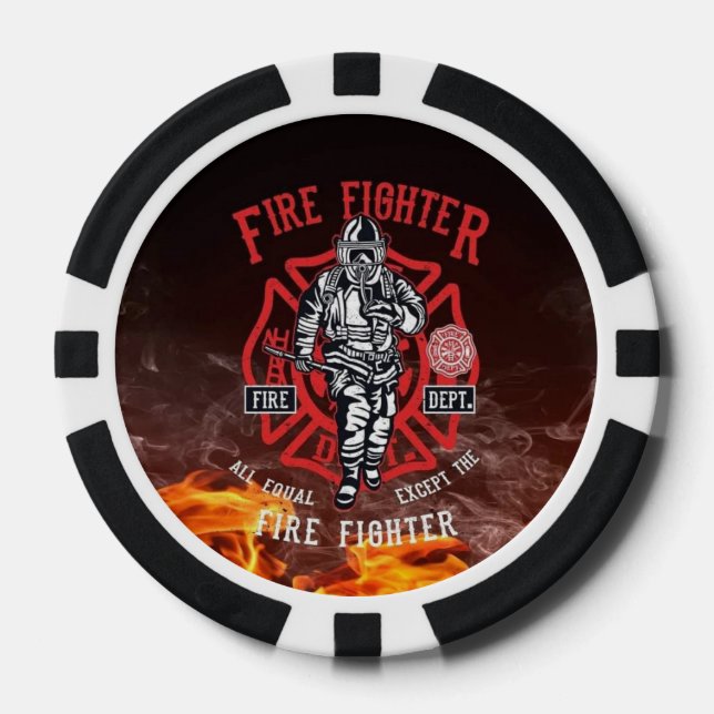 Jetons De Poker Pompier Tribute Poker Chips - Ensemble de pompiers (Recto)