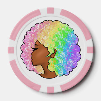 Jetons De Poker Portrait Pastel Arc-en-Ciel Afro Groovy Rétro Bouc