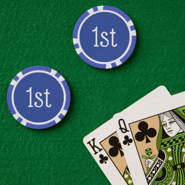Jetons De Poker Prix du gagnant de la 1ère place bleu et blanc (Table de poker (double))