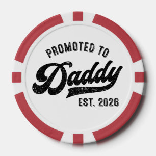 Jetons De Poker Promu Papa 2026 – Annonce de Bébé