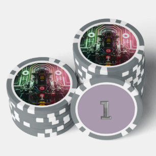 Jetons De Poker Puce de poker 1 gris 1 rayé