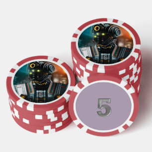 Jetons De Poker Puce de poker 3 rouge 5 rayé