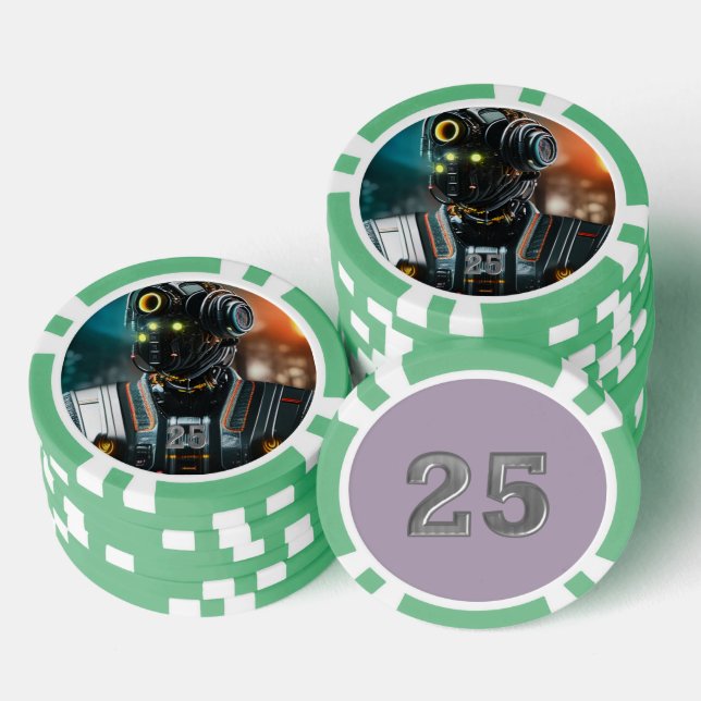 Jetons De Poker Puce de poker 3 vert 25 rayé (Empiler)