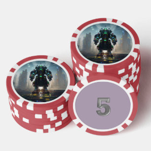 Jetons De Poker Puce de poker 4 rouge 5 rayé
