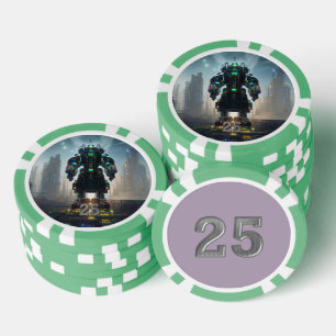 Jetons De Poker Puce de poker 4 vert 25 rayé