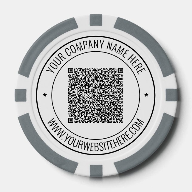 Jetons De Poker Puce de poker d'affaires avec scan de code QR et t (Recto)