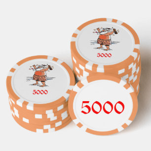 Jetons De Poker Puce de poker rayé Père Noël orange 5000