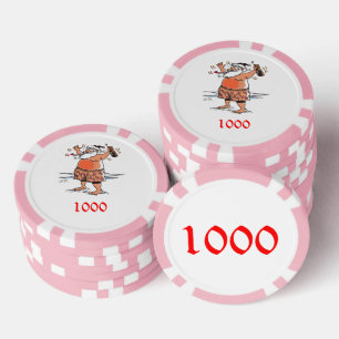 Jetons De Poker Puce de poker rose Père Noël 1000 rayé