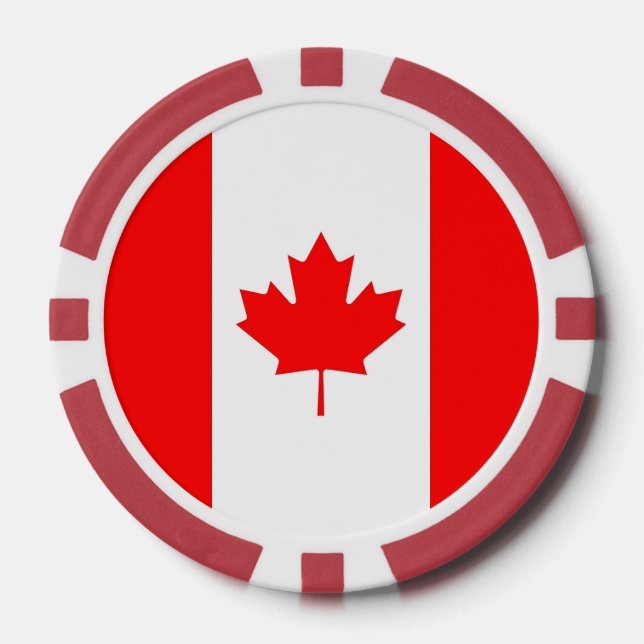 Jetons De Poker Puces de poker avec Drapeau du Canada (Recto)