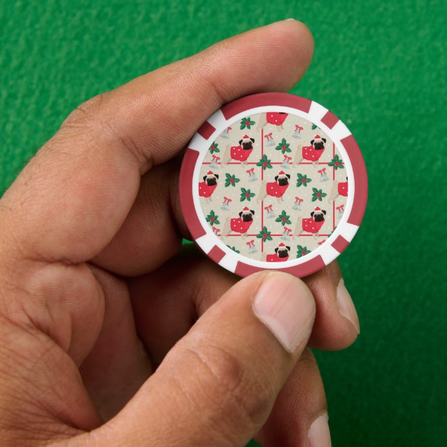 Jetons de poker Puggy Noël (main)