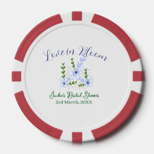 Jetons De Poker Purple boho amour en fleurs nom de la baby shower