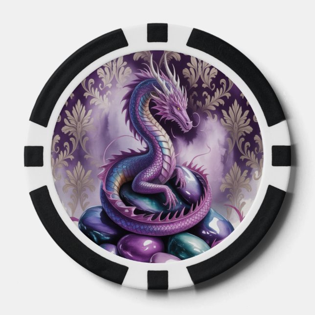 Jetons De Poker Purple Mystic Dragon Gothic (Recto)