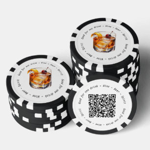 Jetons De Poker QR Code Événement Cocktail Voucher Drink