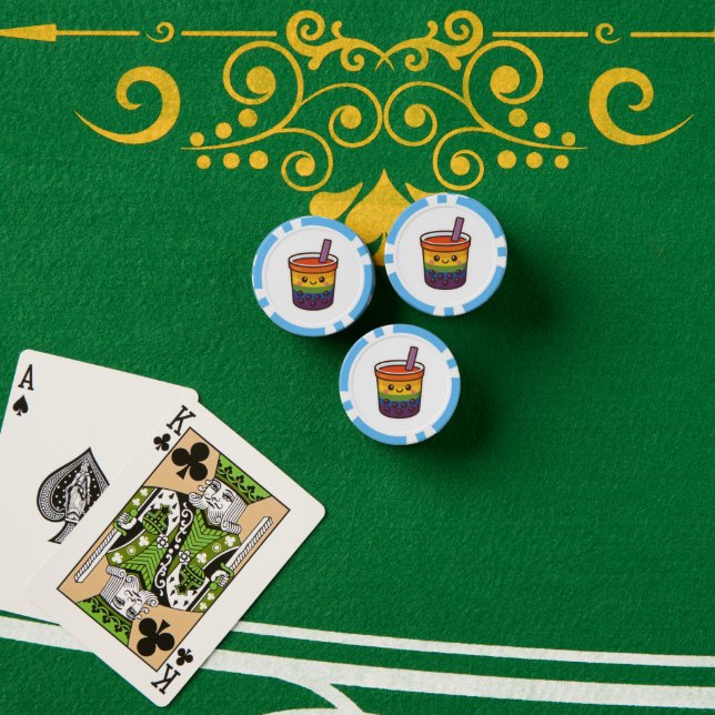 Jetons De Poker Rainbow Bubble Tea LGBTQ+ Pride (Table de poker (pile))