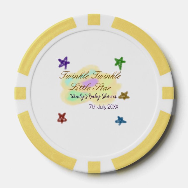 Jetons De Poker Rainbow clouds twinkle Twinkle Little Star baby (Recto)