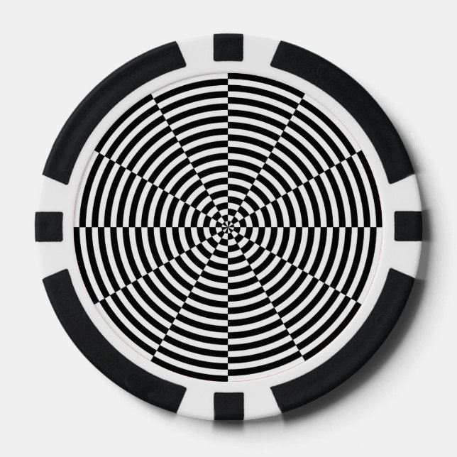 Jetons De Poker Rayonnement noir et blanc par Kenneth Yoncich (Recto)