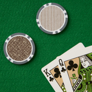 Jetons De Poker Rayures Crème Marron Confortables  