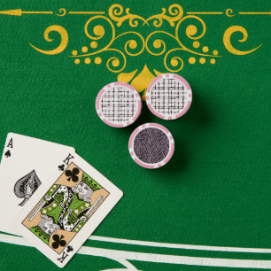 Jetons De Poker Rayures Noir Rose  