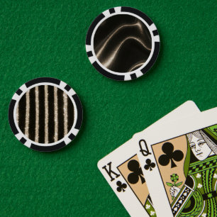 Jetons De Poker Rayures scintillantes noir or