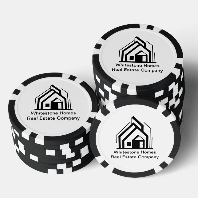 Jetons De Poker Real Estate Company Customized Realtor Logo (Empiler)