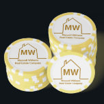 Jetons De Poker Real Estate Company Personalized Chic Gold Realtor<br><div class="desc">These modern gold personalized realtor poker chips are simple and subtle with your monogram and real estate company name. It features a chic minimalist outline of a house. Modern realty business marketing gifts.</div>