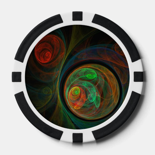 Jetons De Poker Reborn Green Art Abstrait (Recto)