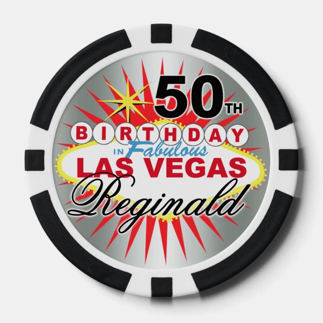 Jetons De Poker Reginald argent 50e anniversaire Vegas poker puce (Recto)