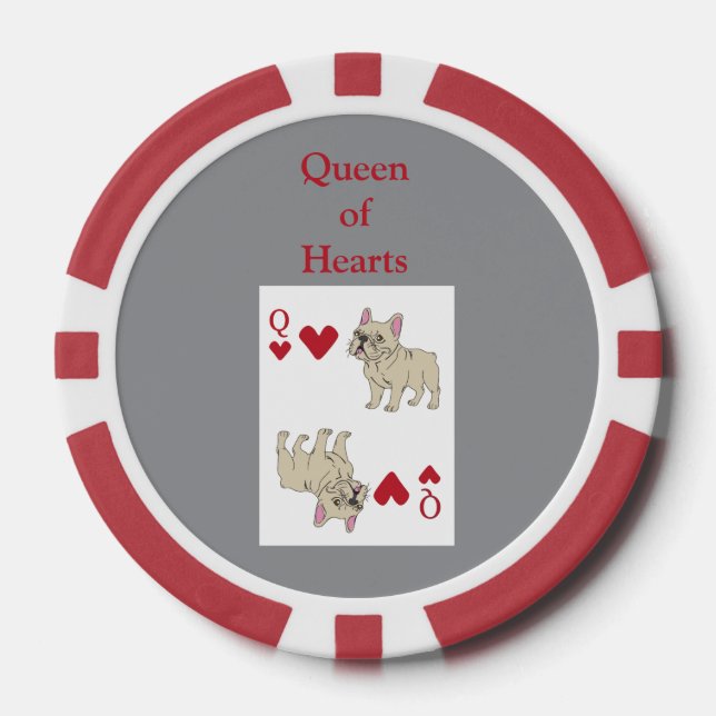 Jetons De Poker Reine de Coeur (Recto)