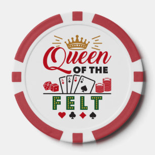 Jetons De Poker Reine des femmes joueuses de poker sur feutre