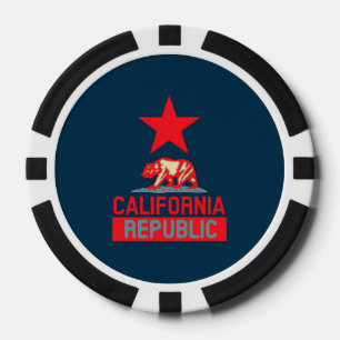 Jetons De Poker République de Californie en style pop