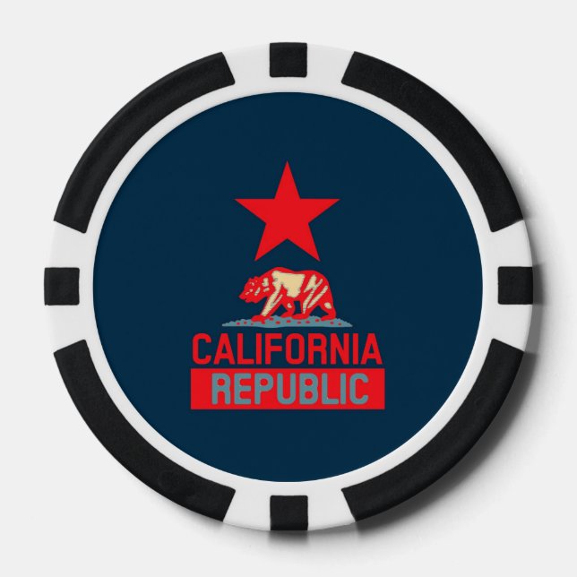 Jetons De Poker République de Californie en style pop (Recto)