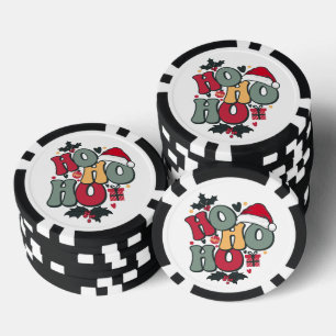Jetons De Poker Retro Ho Ho Ho Noël Holiday Holly Santa Hat