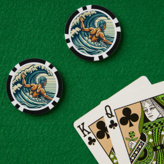 Jetons De Poker Retro Water-polo Player Poker Chips