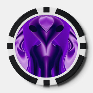 Jetons De Poker Rêves arc-en-ciel violet 3D, Alien