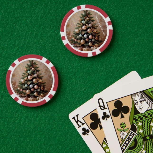 Jetons De Poker "Rêves de Noël d'or" (Table de poker (double))