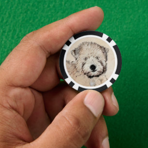 Jetons De Poker Revêtu doux Roue Peinture Terrier Art original