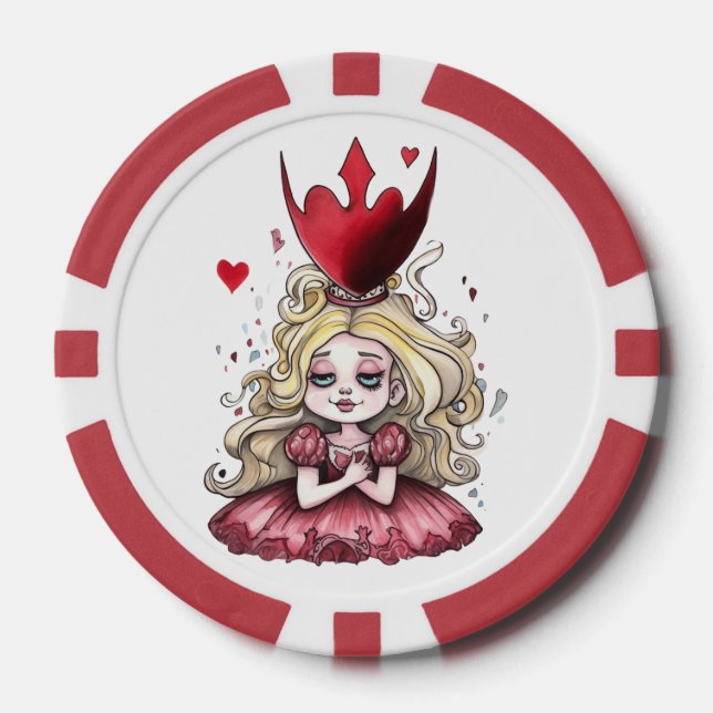 Jetons De Poker Robe rouge Alice (Recto)