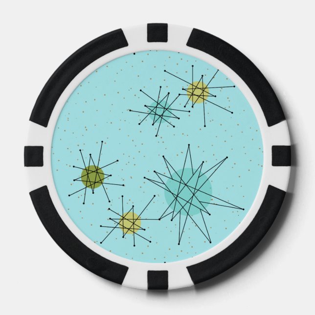 Jetons De Poker Robin's Oeuf Blue Starbursts Poker Chip (Recto)