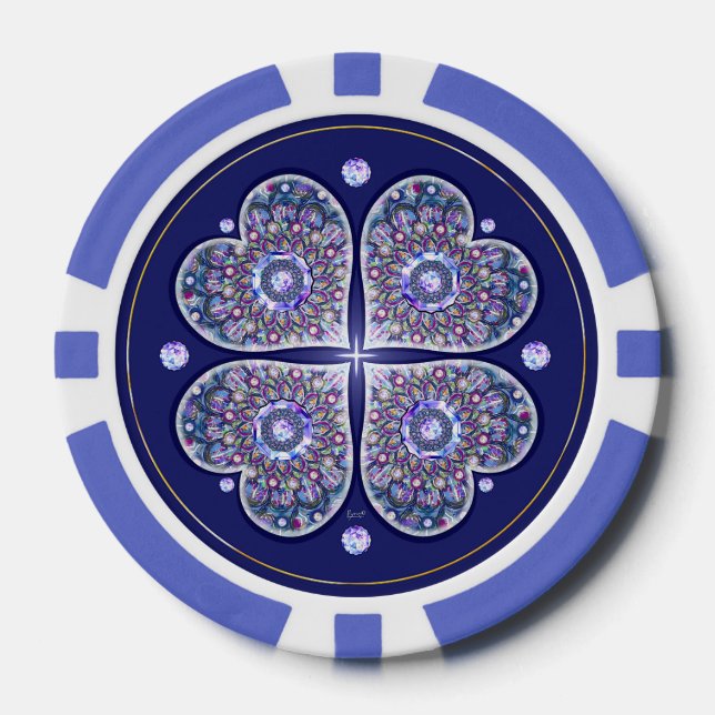 Jetons De Poker Rosace bleue (Recto)