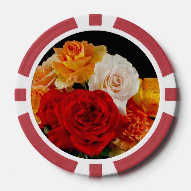 Jetons De Poker Rose Bouquet (Recto)